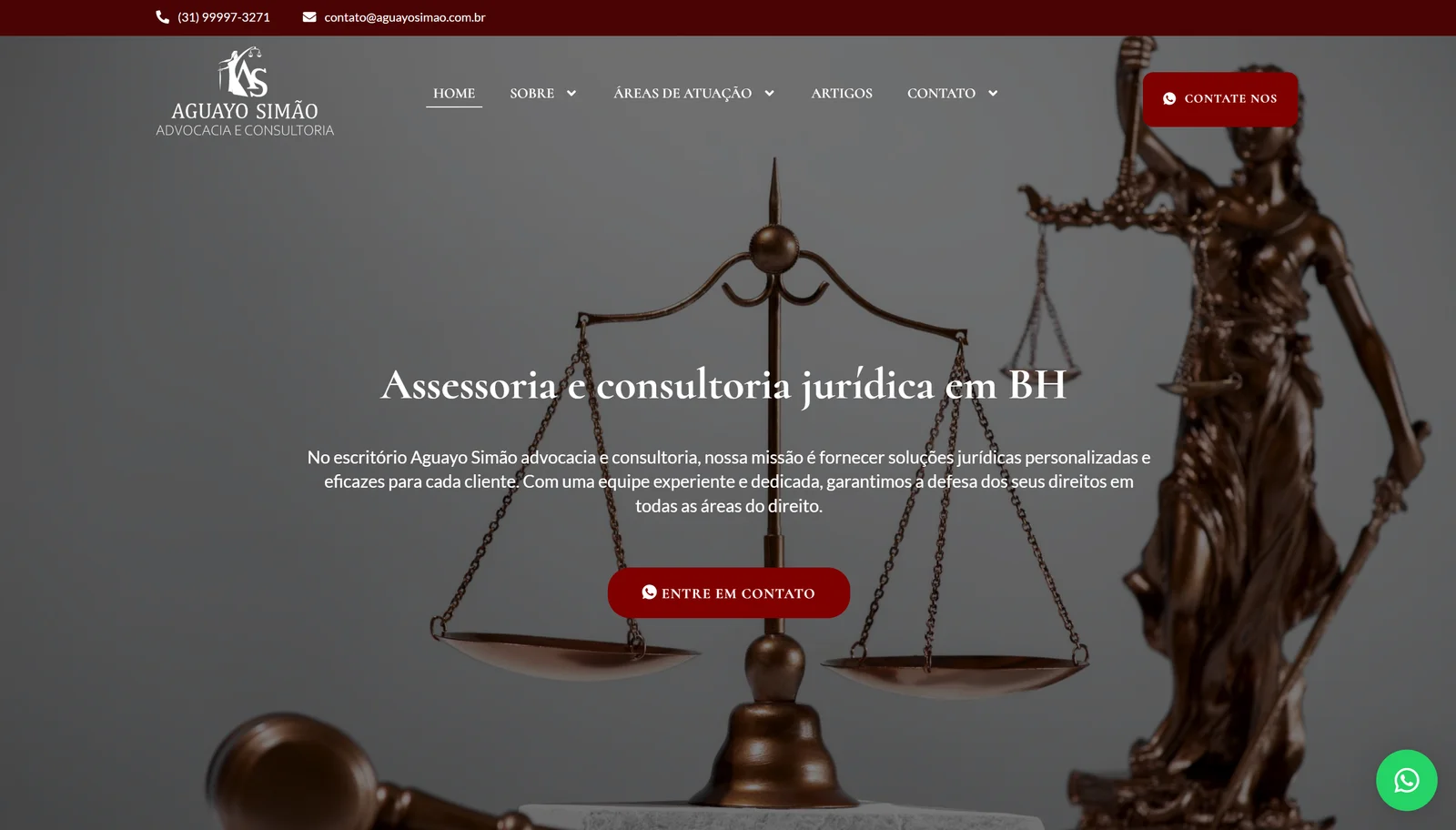 Site da Aguayo Simão Advocacia