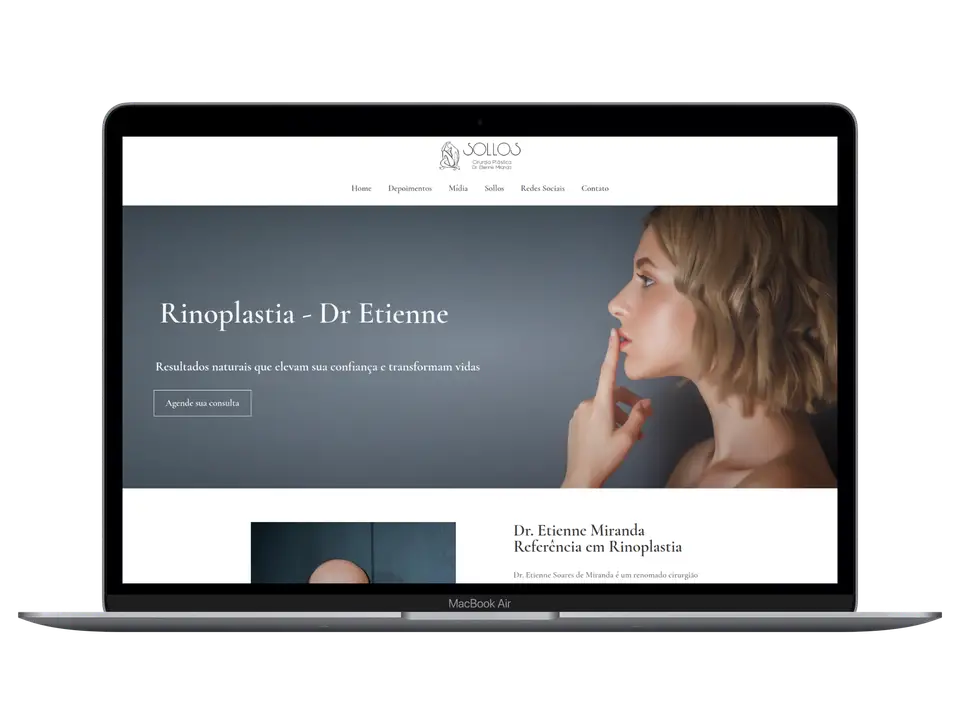 Website mockup em MacBook