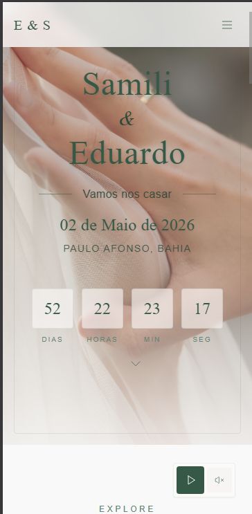 Site para Casamento — versão mobile