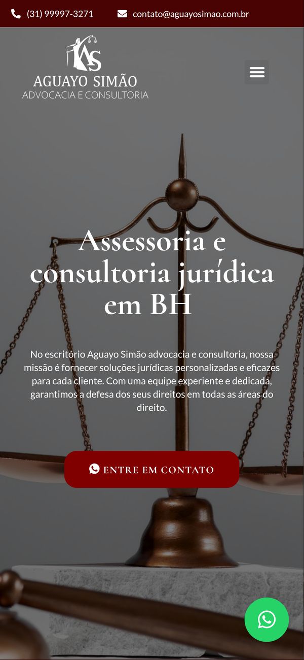 Site para Advocacia — versão mobile