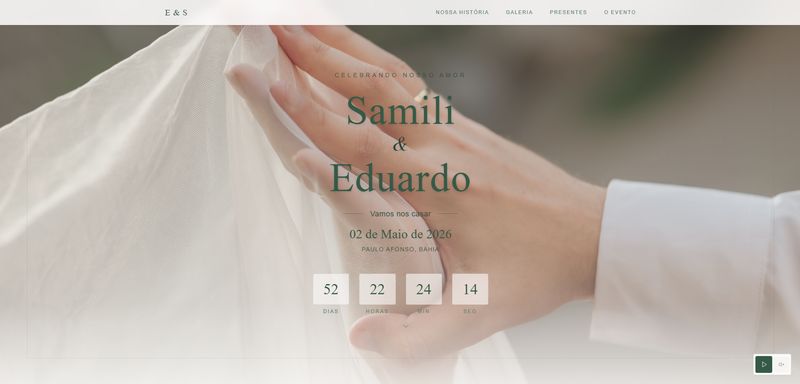 Site profissional desenvolvido para Casamento — Portfólio Elvate