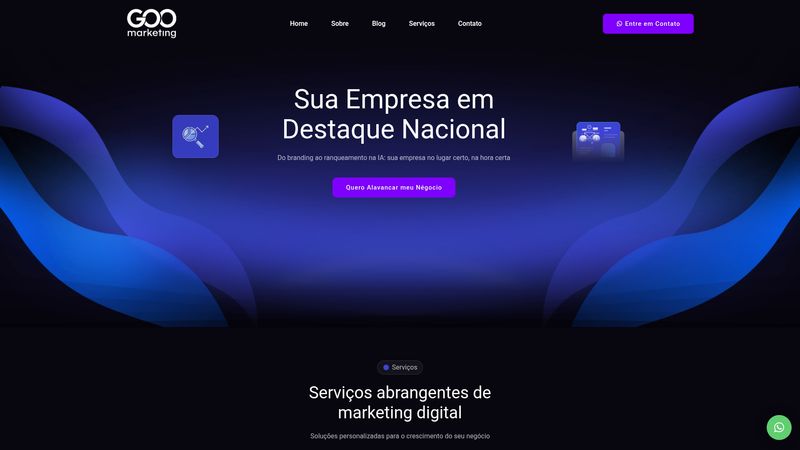 Site profissional desenvolvido para Marketing — Portfólio Elvate