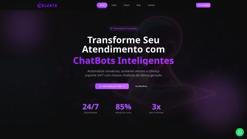 Site profissional desenvolvido para SaaS — Portfólio Elvate