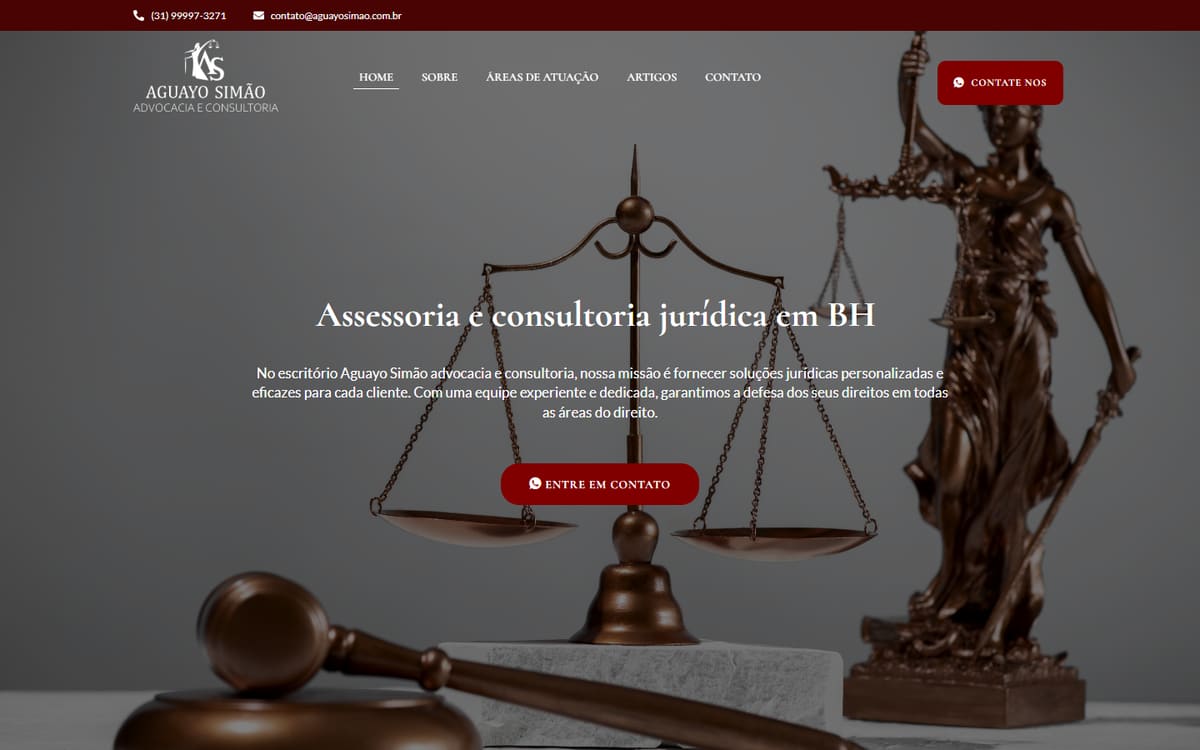 Site para Advocacia desenvolvido pela Elvate — versão desktop