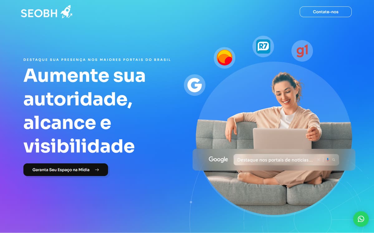 Site para Assessoria de Mídia desenvolvido pela Elvate — versão desktop