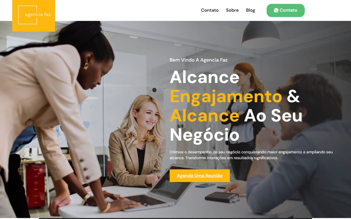 Site para Agência de Marketing desenvolvido pela Elvate — versão desktop