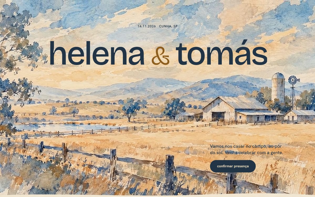 Site para Site de Casamento desenvolvido pela Elvate — versão desktop