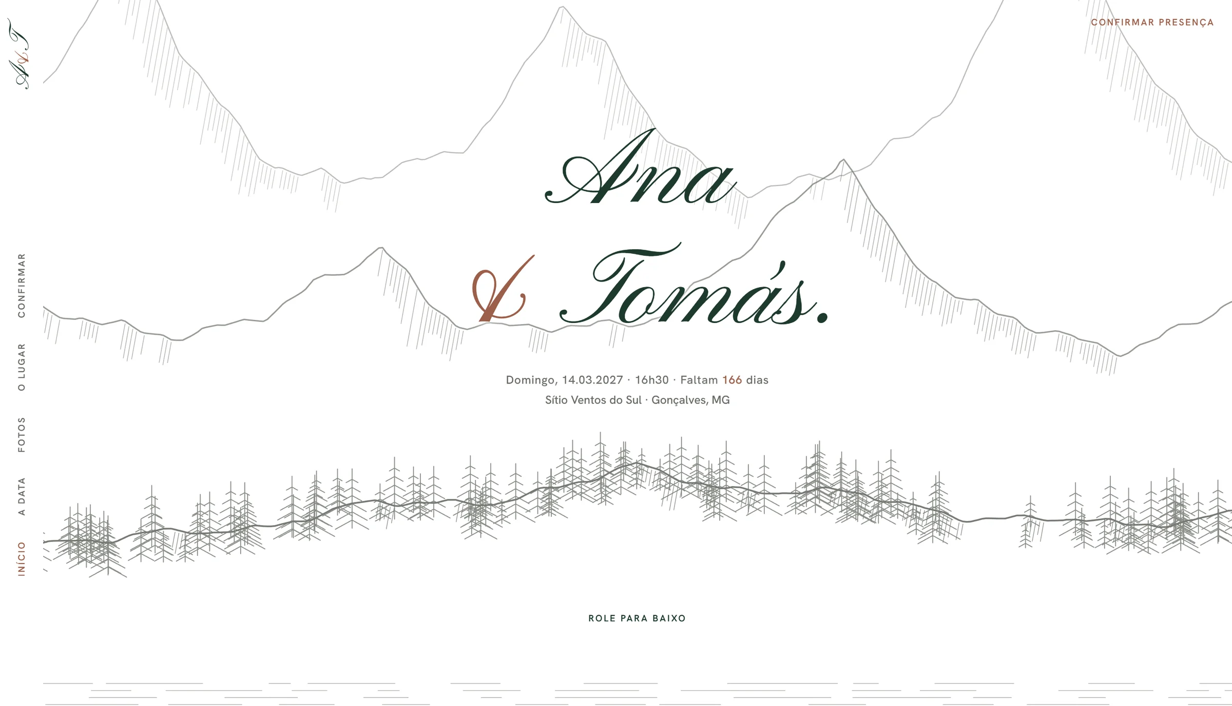 Site de casamento de Ana & Tomás