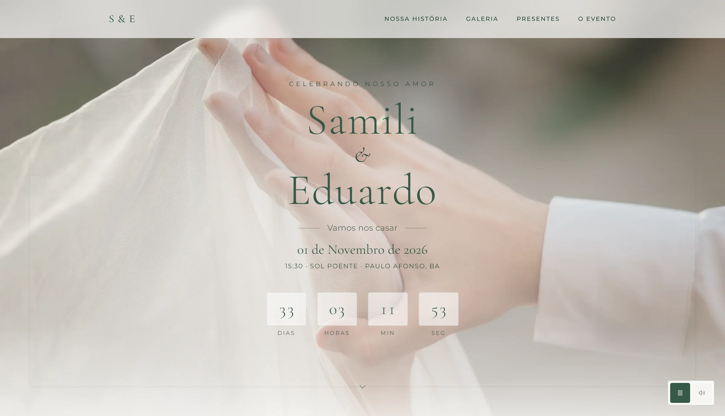 Site de casamento de Samili & Eduardo