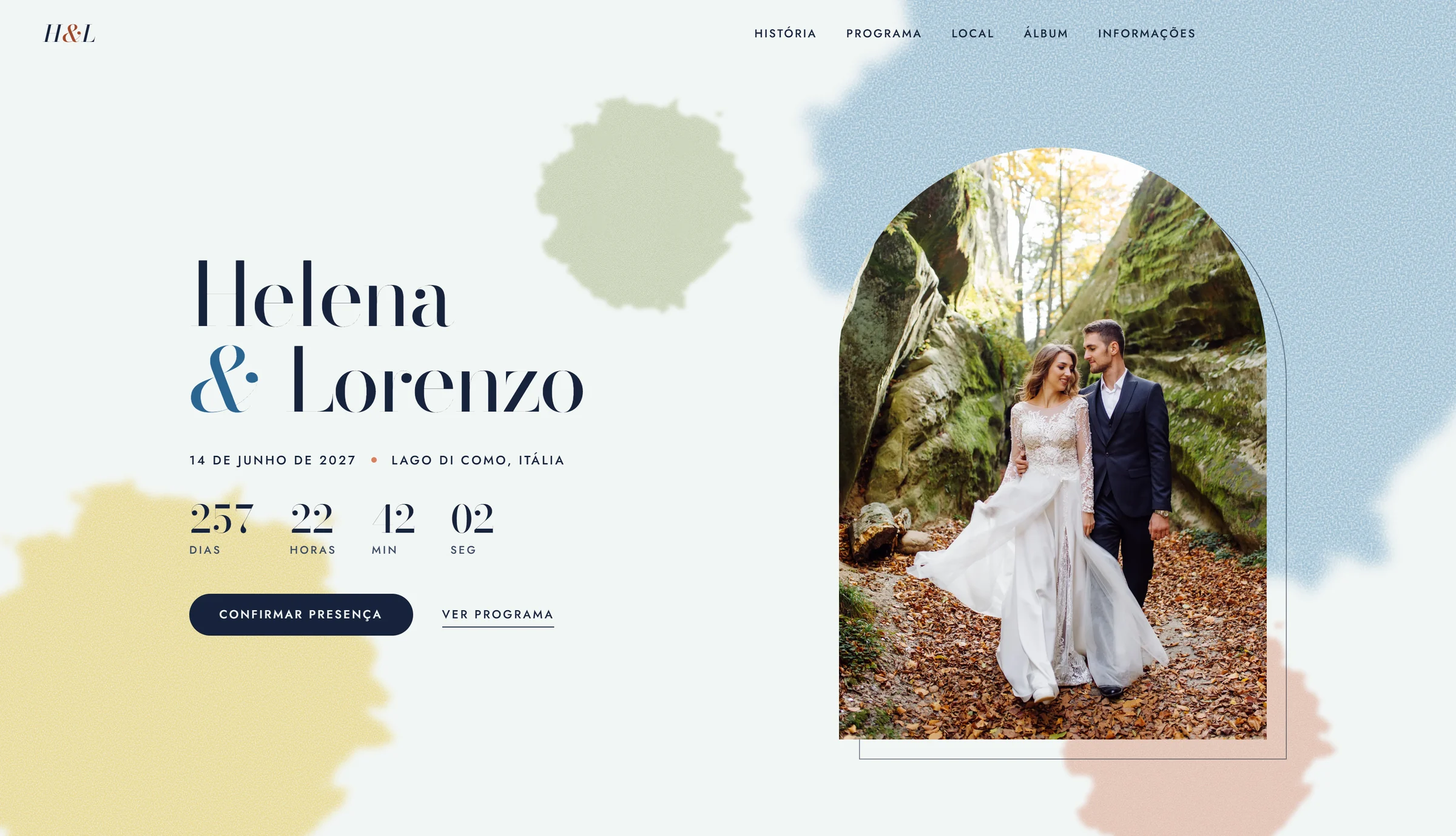 Site de casamento de Helena & Lorenzo