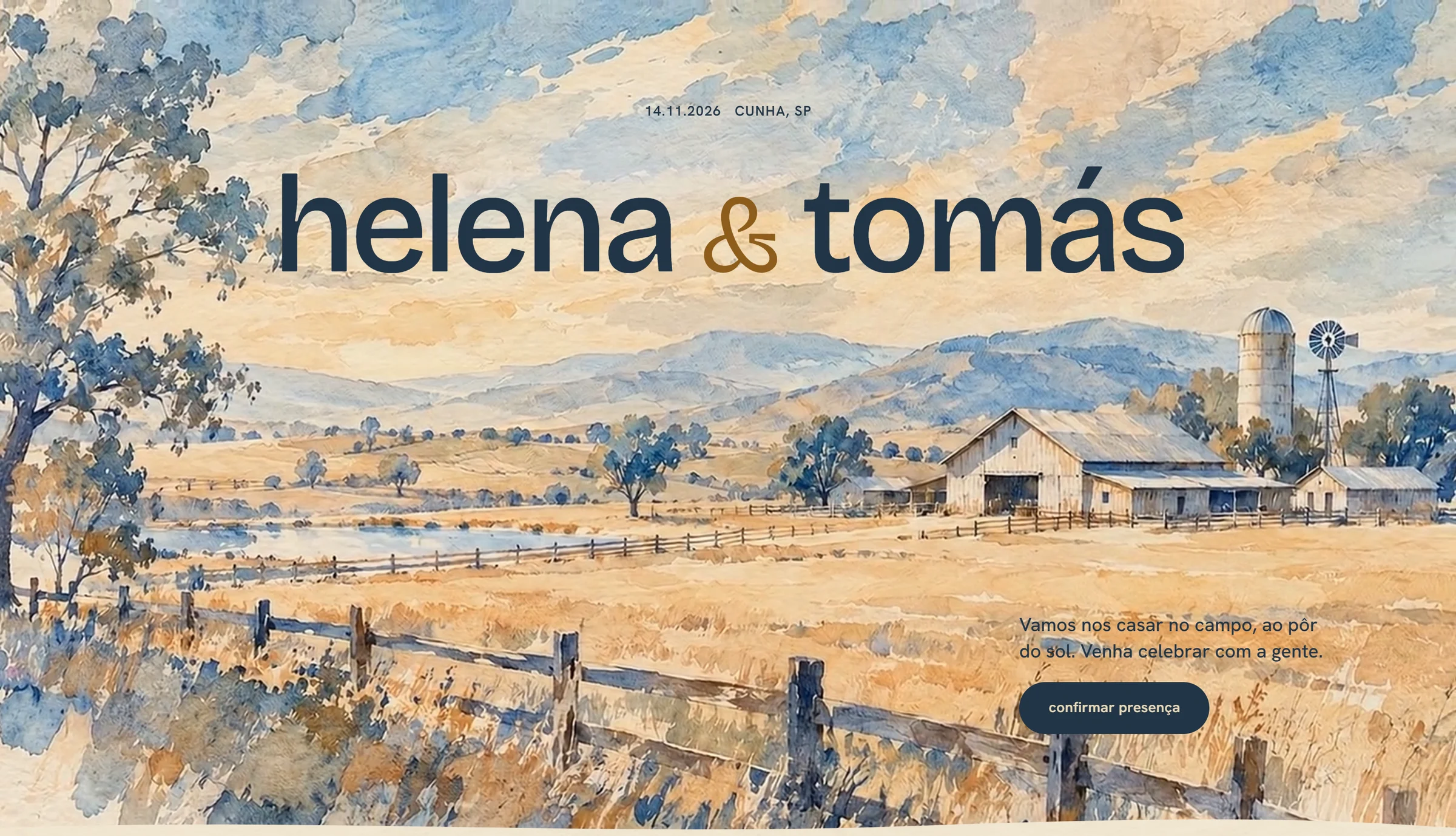 Site de casamento de Helena & Tomás