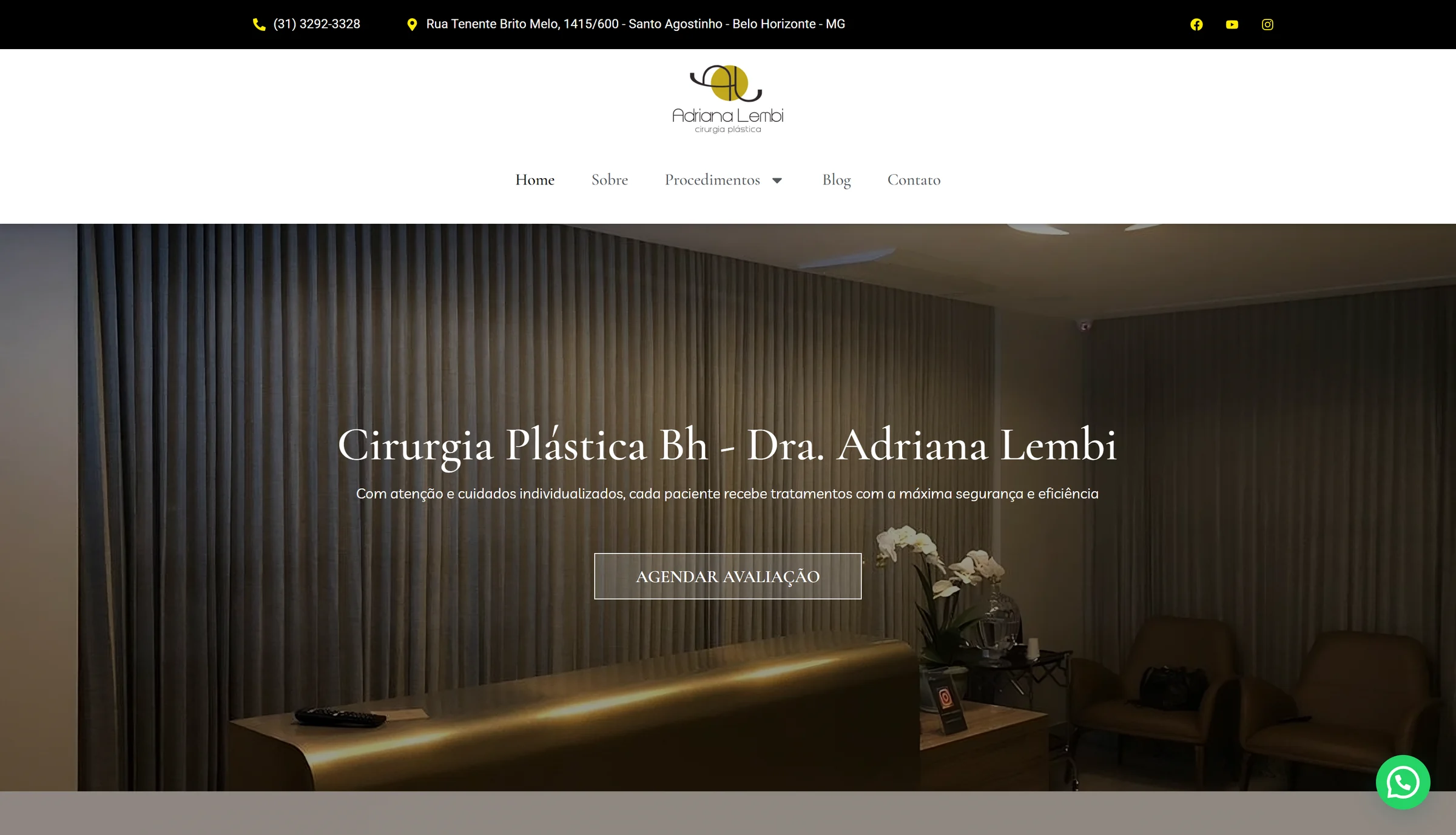 Site de Adriana Lembi, cirurgia plástica