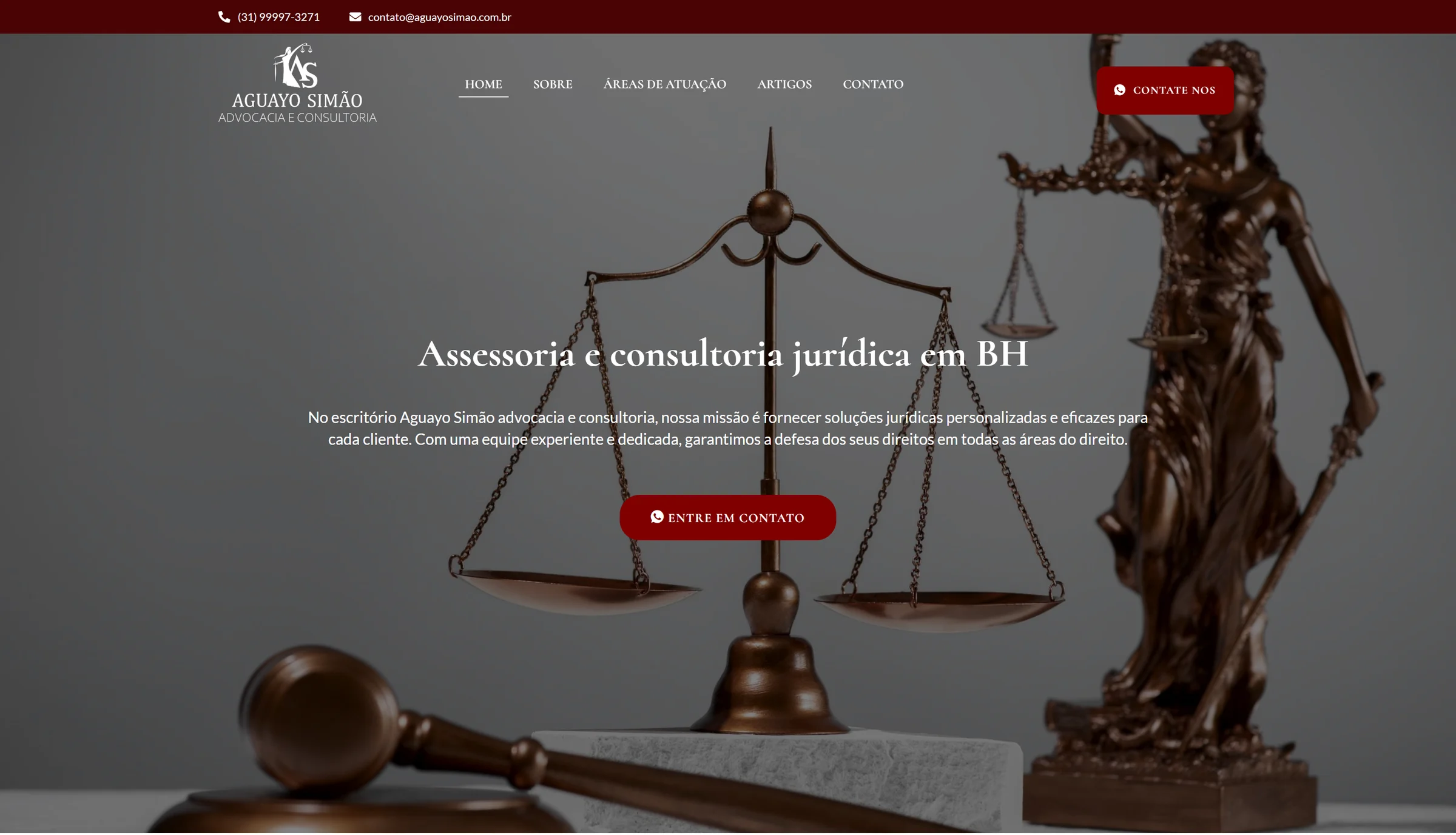 Site da Aguayo Simão Advocacia