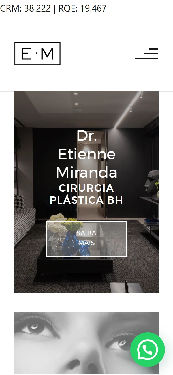Site do Dr. Etienne Miranda no celular